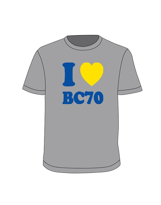 T Shirt I love BC70 grau